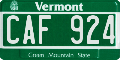 VT license plate CAF924