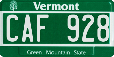 VT license plate CAF928