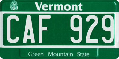 VT license plate CAF929