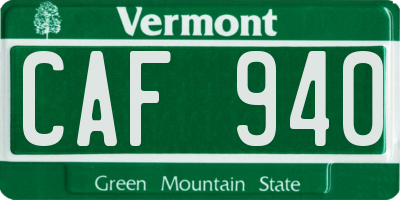 VT license plate CAF940