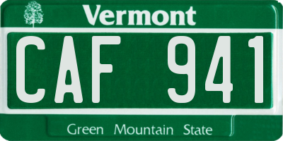 VT license plate CAF941