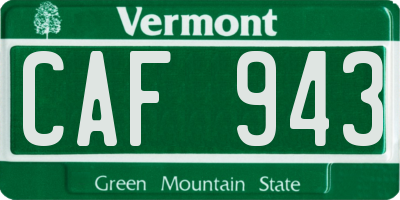 VT license plate CAF943