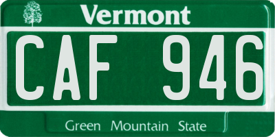 VT license plate CAF946