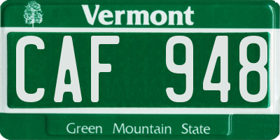 VT license plate CAF948