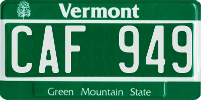 VT license plate CAF949