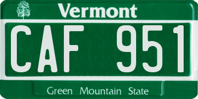 VT license plate CAF951