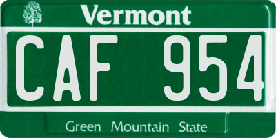 VT license plate CAF954