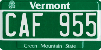 VT license plate CAF955