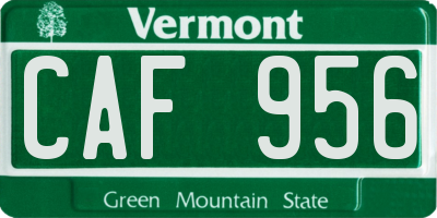 VT license plate CAF956
