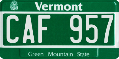 VT license plate CAF957