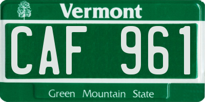 VT license plate CAF961