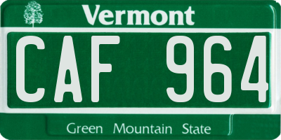 VT license plate CAF964