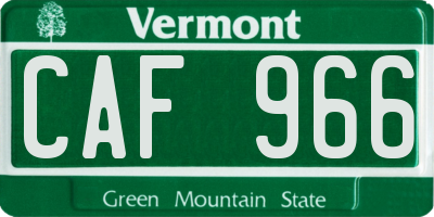 VT license plate CAF966