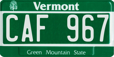 VT license plate CAF967
