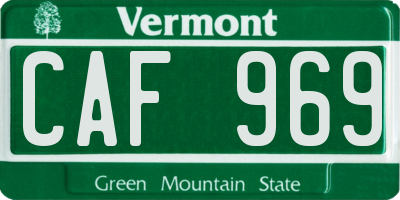 VT license plate CAF969