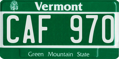 VT license plate CAF970