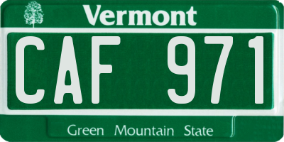 VT license plate CAF971