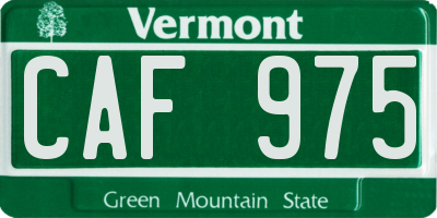 VT license plate CAF975