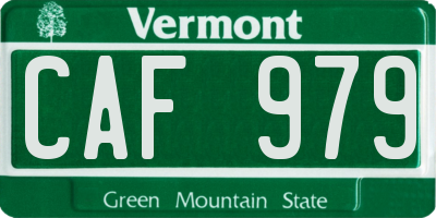 VT license plate CAF979