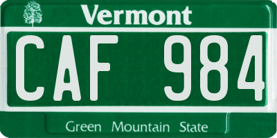 VT license plate CAF984