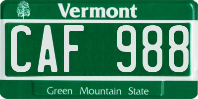 VT license plate CAF988