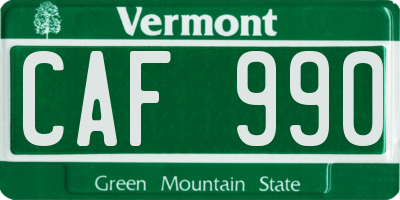 VT license plate CAF990