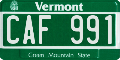 VT license plate CAF991