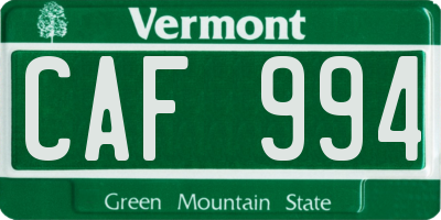 VT license plate CAF994