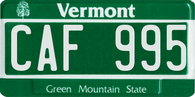 VT license plate CAF995