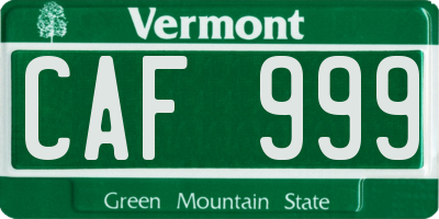 VT license plate CAF999