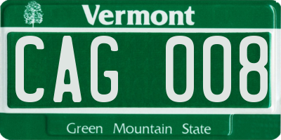VT license plate CAG008
