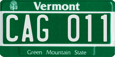 VT license plate CAG011