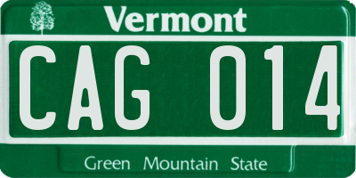 VT license plate CAG014