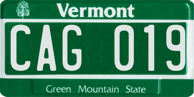 VT license plate CAG019