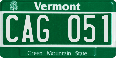 VT license plate CAG051