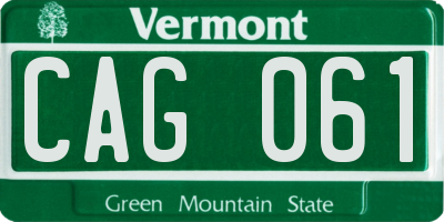 VT license plate CAG061