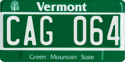 VT license plate CAG064