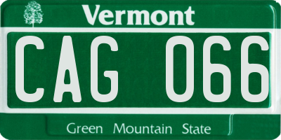 VT license plate CAG066