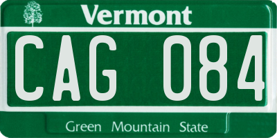 VT license plate CAG084