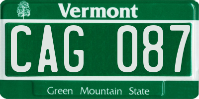 VT license plate CAG087