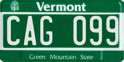 VT license plate CAG099