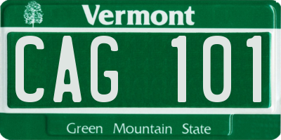 VT license plate CAG101