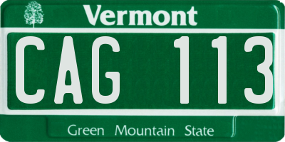 VT license plate CAG113
