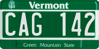 VT license plate CAG142