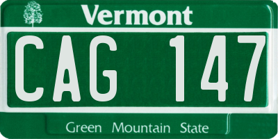 VT license plate CAG147