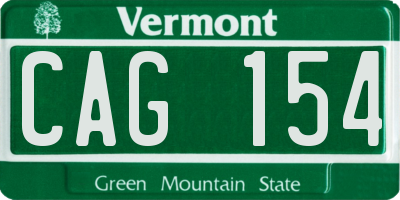 VT license plate CAG154