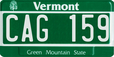 VT license plate CAG159