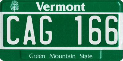 VT license plate CAG166