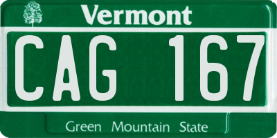 VT license plate CAG167