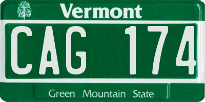 VT license plate CAG174